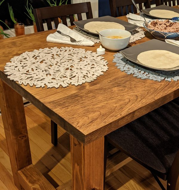 Rustic Farmer's Solid White Oak Dining Table