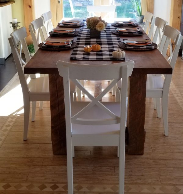 Rustic Farmer's Solid White Oak Dining Table