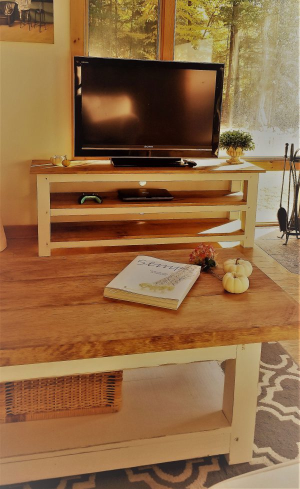 handmade rustic wood media center