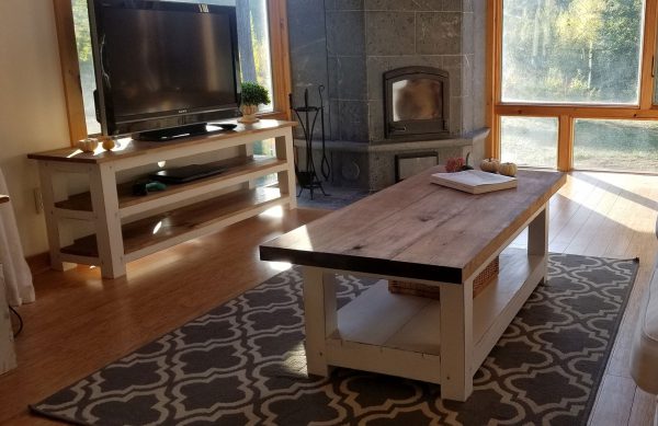 handmade rustic wood media center